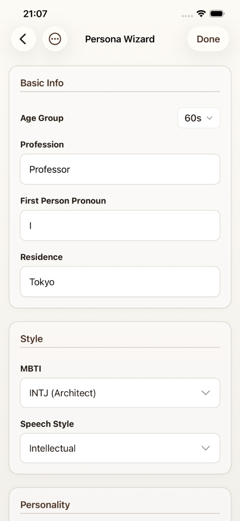 Persona Wizard